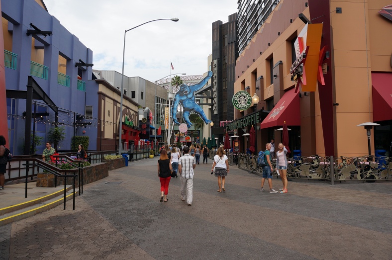 Coming out of the garage, you walk right into Hollywood's City Walk area.